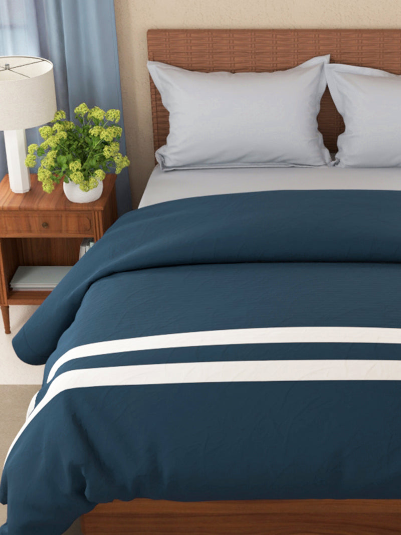 Luxurious 100% Egyptian Satin Cotton Comforter For All Weather <small> (solid-medblue)</small>