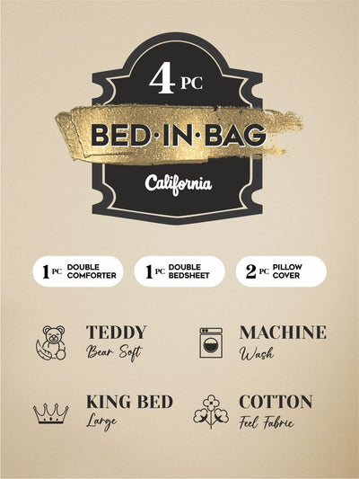 Extra Smooth Micro Double Comforter With 1 Double Bedsheet And 2 Pillow Covers For All Weather <small> (floral-lt.brown)</small>