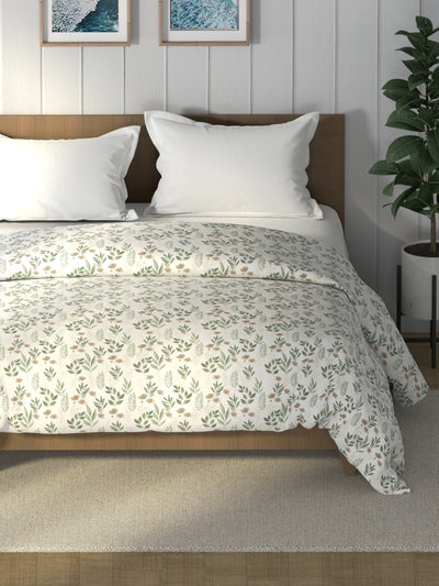 Super Soft 100% Cotton Fabric Comforter For All Weather <small> (floral-fairgreen)</small>