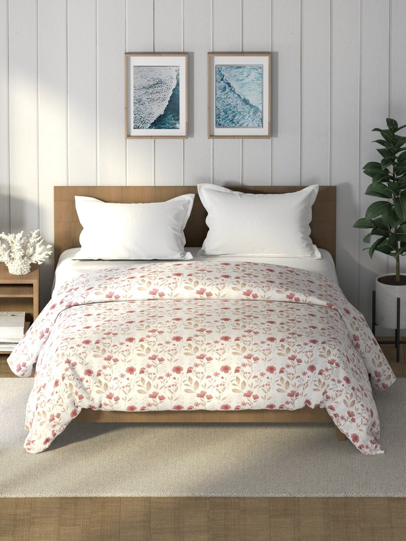 Super Soft 100% Cotton Fabric Comforter For All Weather <small> (floral-bikingred)</small>