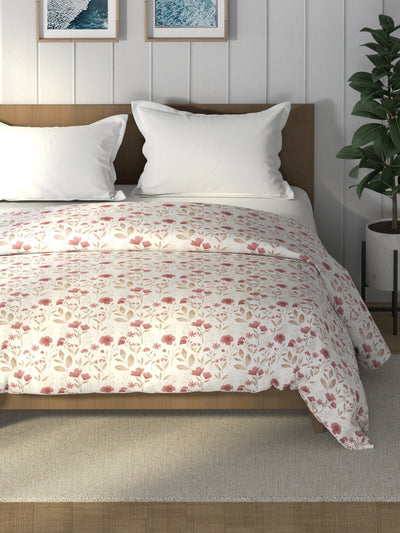 Super Soft 100% Cotton Fabric Comforter For All Weather <small> (floral-bikingred)</small>