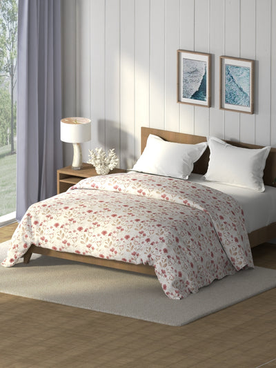 Super Soft 100% Cotton Fabric Comforter For All Weather <small> (floral-bikingred)</small>