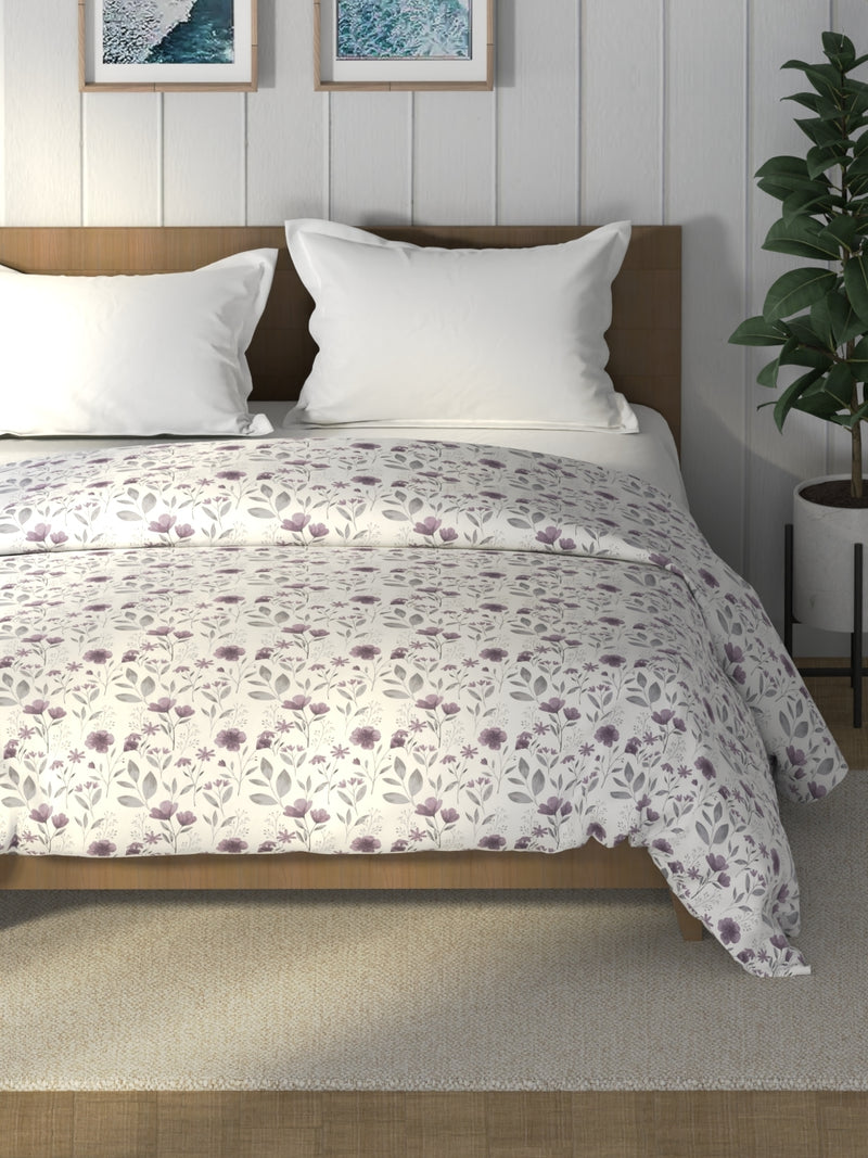 Super Soft 100% Cotton Fabric Comforter For All Weather <small> (floral-lavendar)</small>