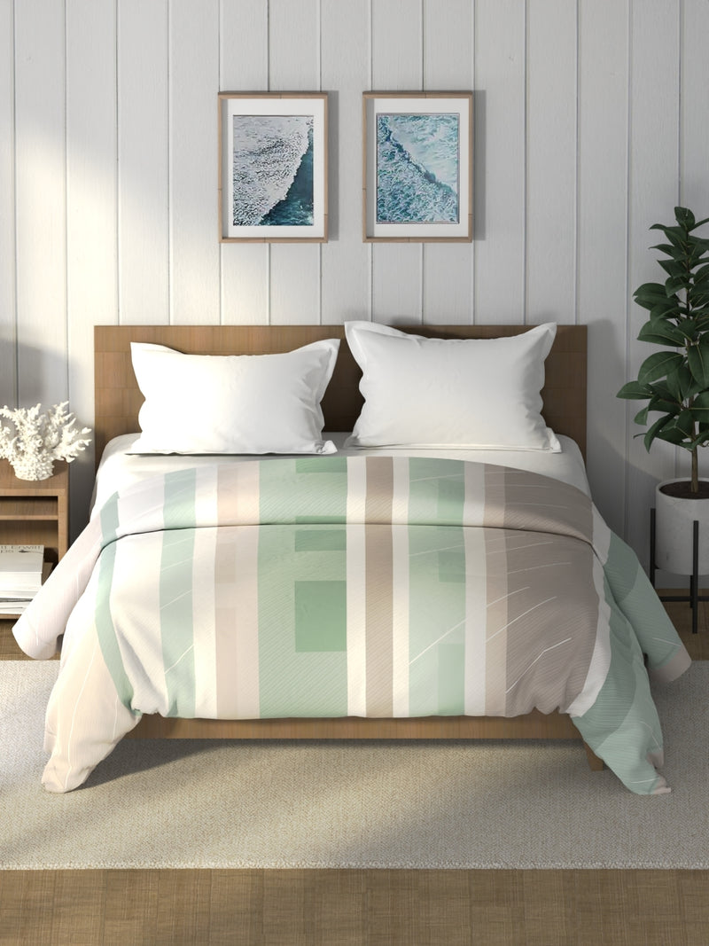 Super Soft 100% Cotton Fabric Comforter For All Weather <small> (geometric-fairgreen)</small>