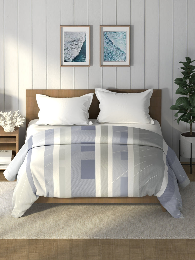 Super Soft 100% Cotton Fabric Comforter For All Weather <small> (geometric-blue)</small>