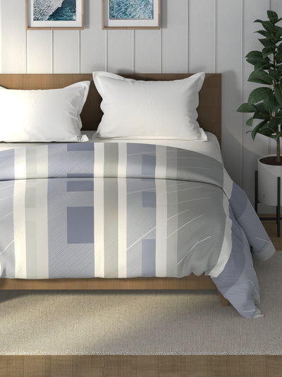 Super Soft 100% Cotton Fabric Comforter For All Weather <small> (geometric-blue)</small>