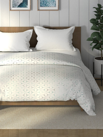 Super Soft 100% Cotton Fabric Comforter For All Weather <small> (geometric-peppergreen)</small>