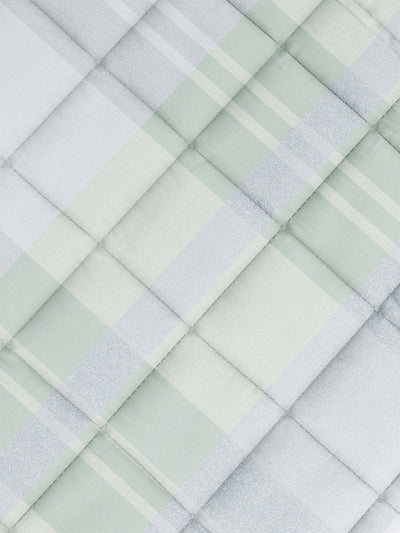 Super Soft 100% Cotton Fabric Comforter For All Weather <small> (geometric-grey/green)</small>