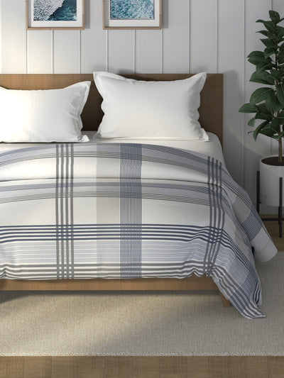 Super Soft 100% Cotton Fabric Comforter For All Weather <small> (stripe-blue)</small>