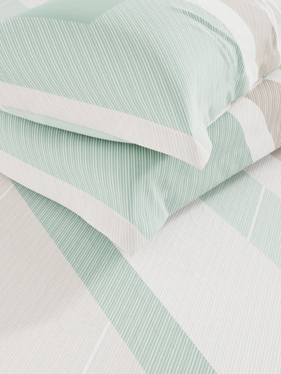 Super Soft 100% Cotton Double Comforter With 1 King Bedsheet And 2 Pillow Covers For All Weather <small> (geometric-fairgreen)</small>