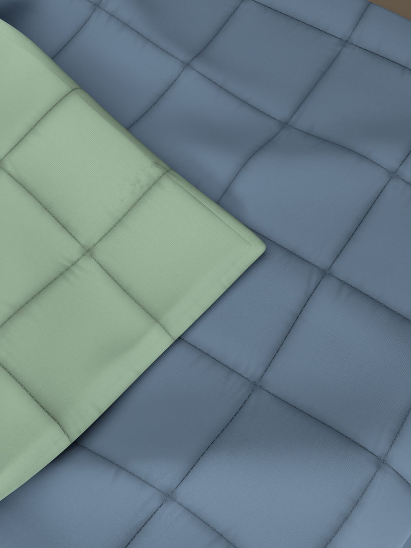 Air Cool Microfiber Reversible Comforter For All Weather <small> (solid-jeanblue/olive)</small>