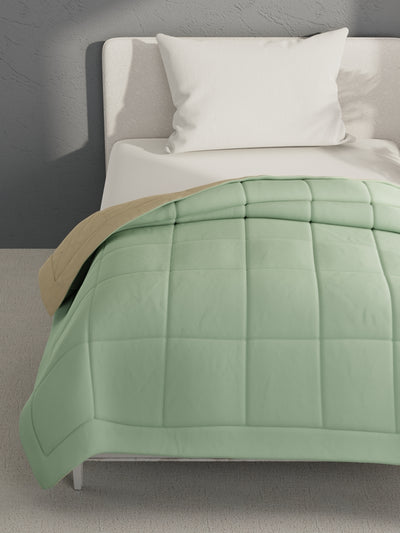 Air Cool Microfiber Reversible Comforter For All Weather <small> (solid-olive/pearl)</small>