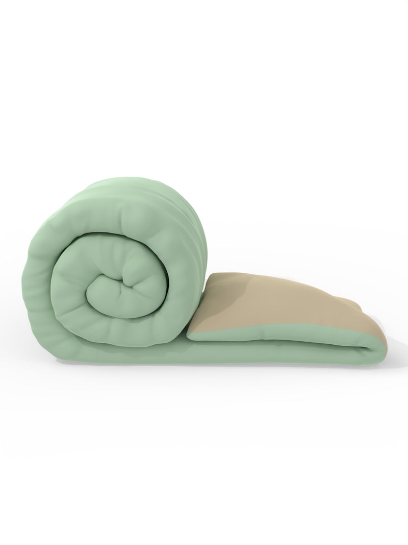 Air Cool Microfiber Reversible Comforter For All Weather <small> (solid-olive/pearl)</small>