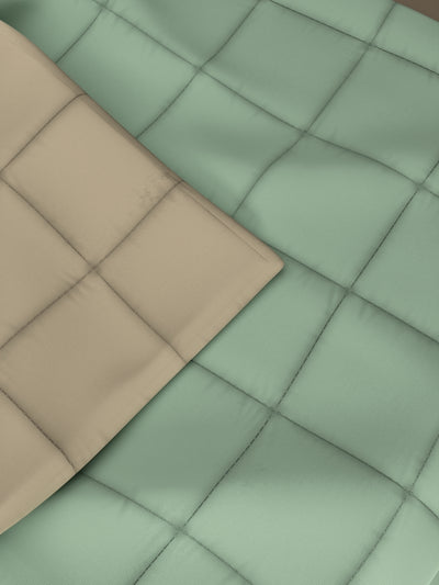 Air Cool Microfiber Reversible Comforter For All Weather <small> (solid-olive/pearl)</small>