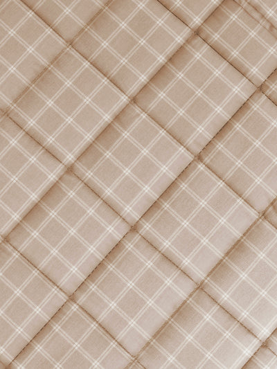 Super Fine 100% Egyptian Satin Cotton Comforter For All Weather <small> (checks-cream)</small>