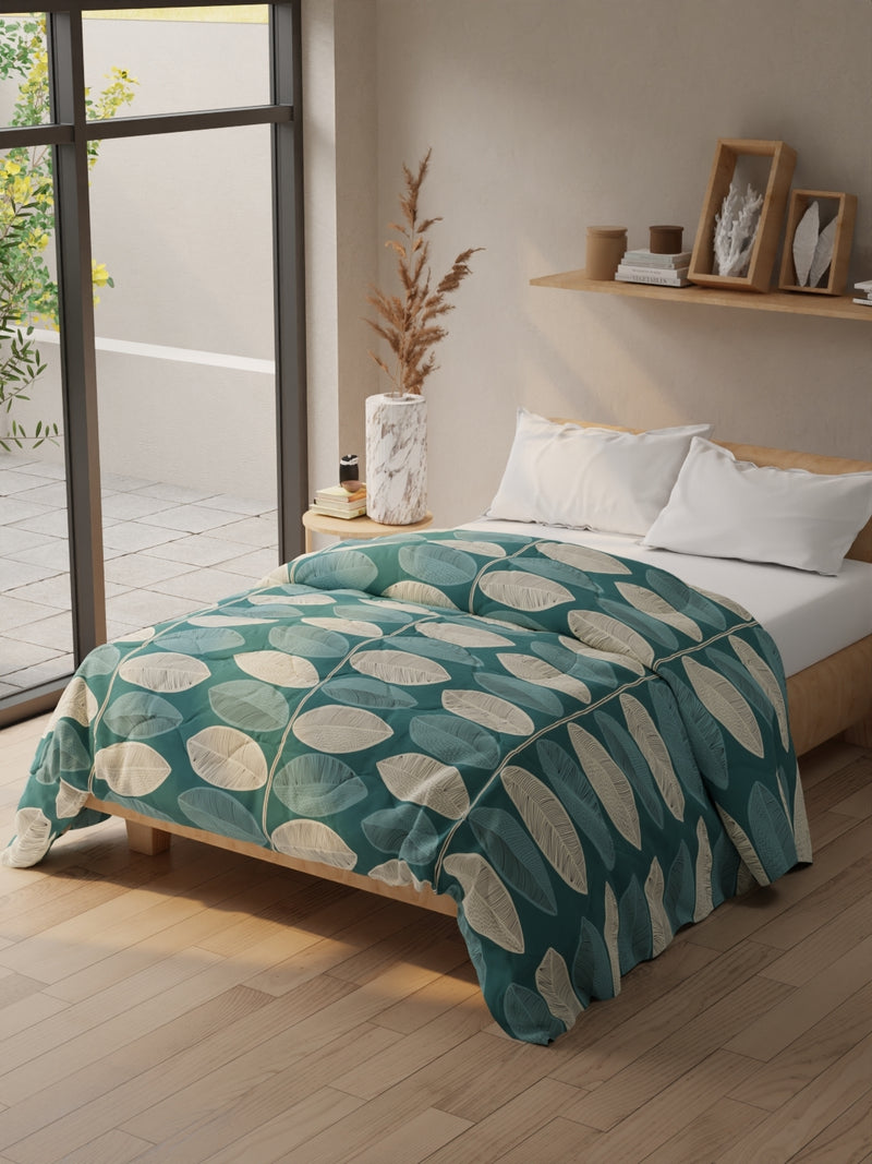 Super Soft Microfiber Double Comforter For All Weather <small> (floral-teal)</small>
