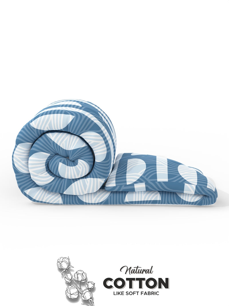 Super Soft Microfiber Double Comforter For All Weather <small> (geometric-blue/grey)</small>