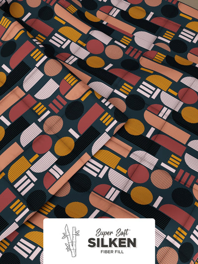 Super Soft Microfiber Double Comforter For All Weather <small> (geometric-orange/multi)</small>