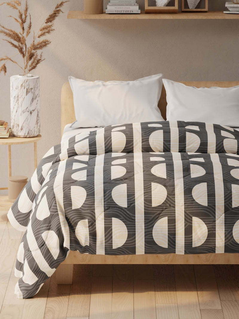 Super Soft Microfiber Double Comforter For All Weather <small> (geometric-charcoal)</small>