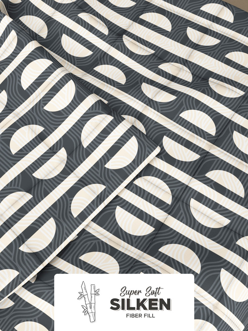 Super Soft Microfiber Double Comforter For All Weather <small> (geometric-charcoal)</small>