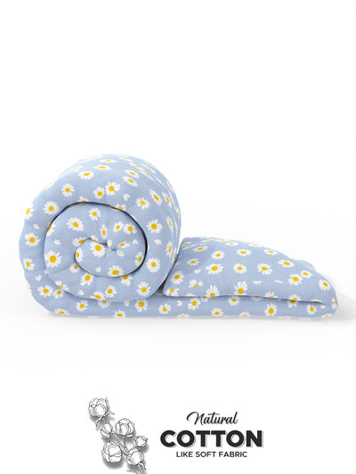 Super Soft Microfiber Double Comforter For All Weather <small> (floral-blue/yellow)</small>