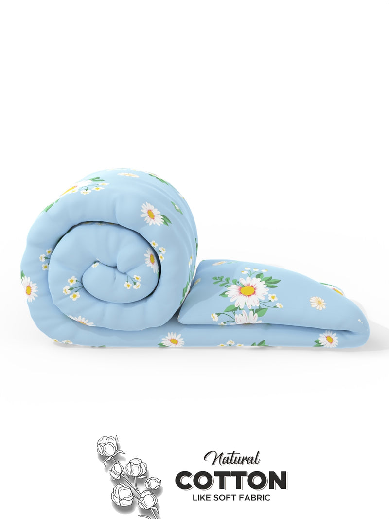 Super Soft Microfiber Double Comforter For All Weather <small> (floral-blue/multi)</small>