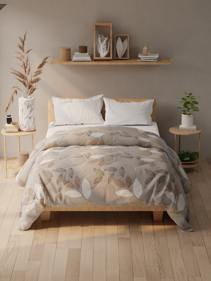 Super Soft Microfiber Double Comforter For All Weather <small> (floral-grey)</small>