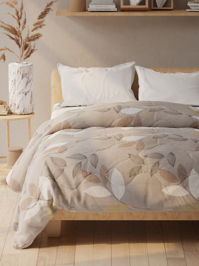 Super Soft Microfiber Double Comforter For All Weather <small> (floral-grey)</small>