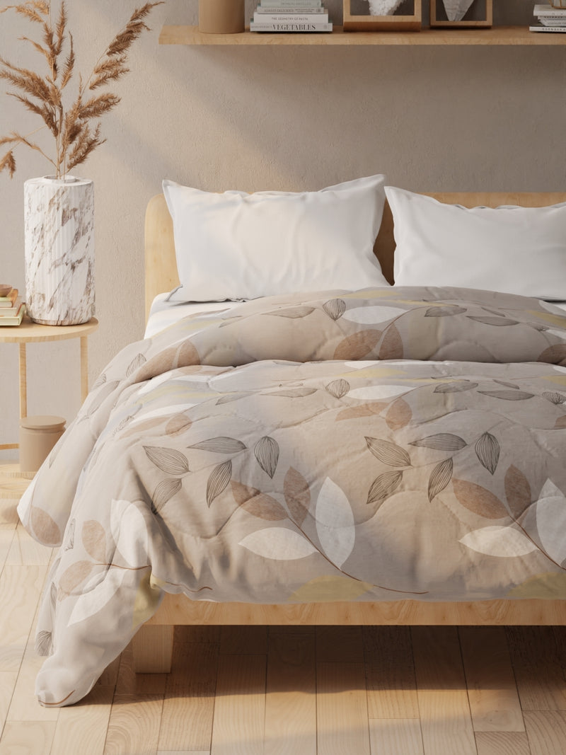 Super Soft Microfiber Double Comforter For All Weather <small> (floral-grey)</small>