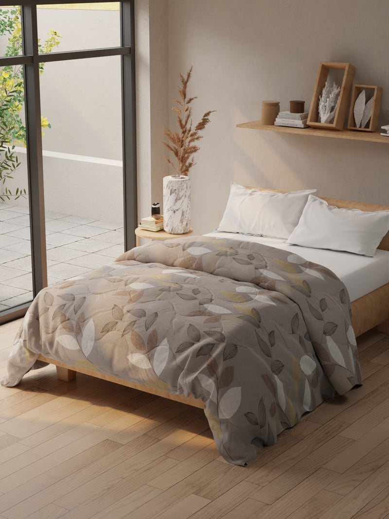 Super Soft Microfiber Double Comforter For All Weather <small> (floral-grey)</small>