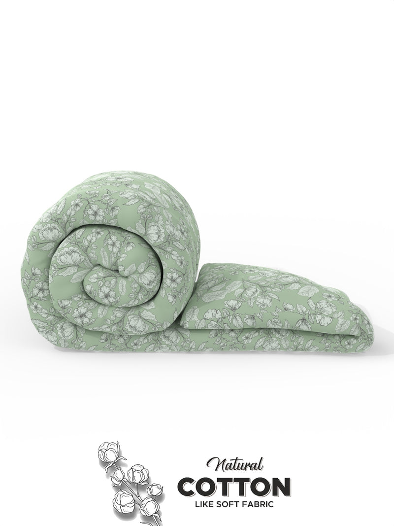 Super Soft Microfiber Double Comforter For All Weather <small> (floral-pistachio)</small>