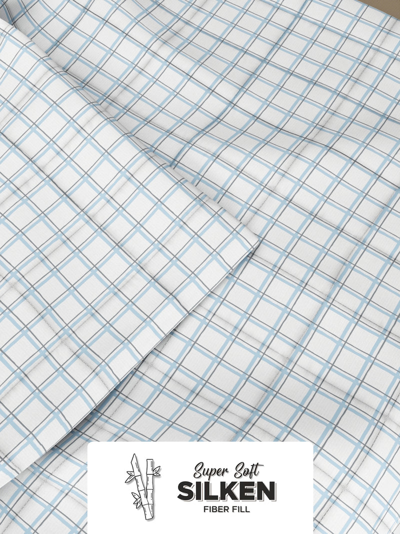 Super Soft Microfiber Double Comforter For All Weather <small> (floral-grey/blue)</small>