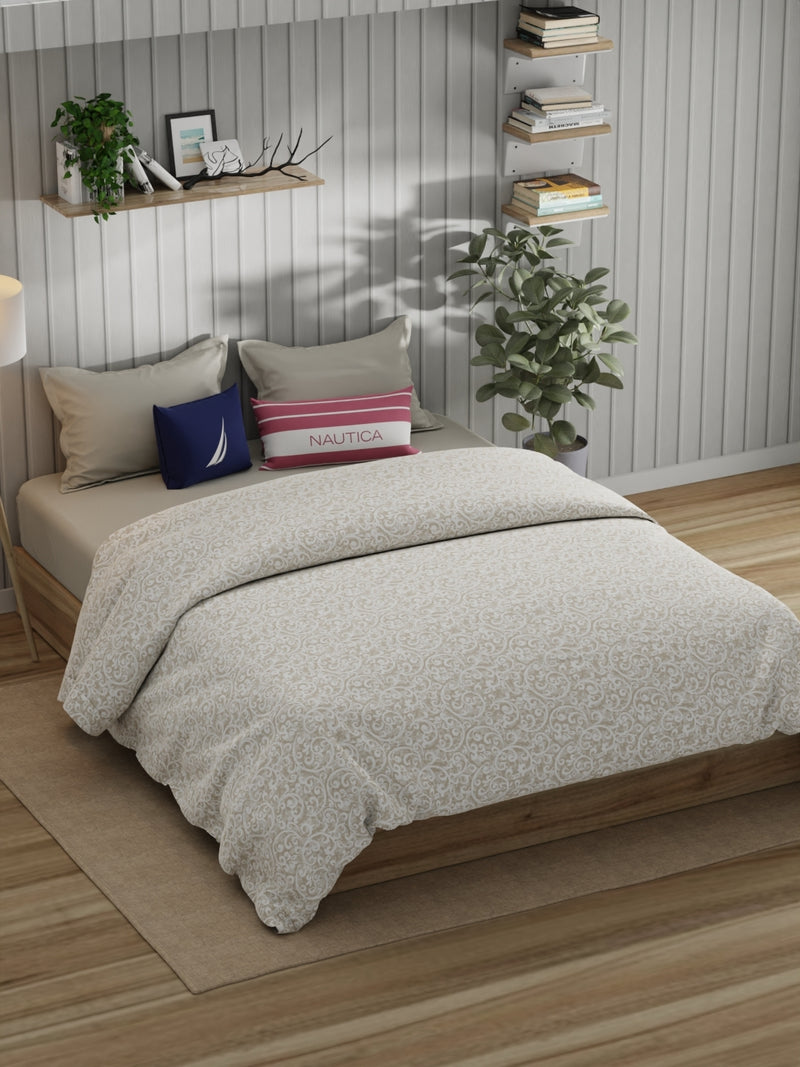 Super Fine 100% Egyptian Satin Cotton Comforter For All Weather <small> (ornamental-brown)</small>