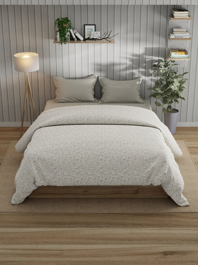 Super Fine 100% Egyptian Satin Cotton Comforter For All Weather <small> (ornamental-brown)</small>