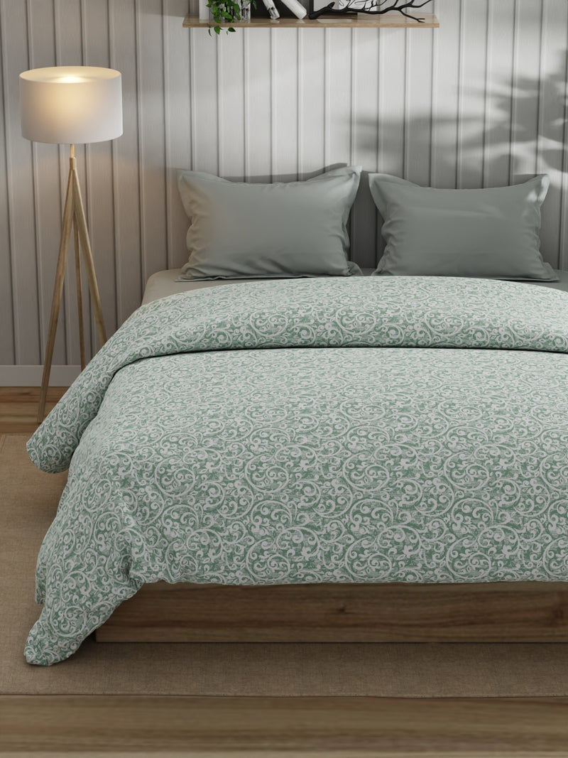 Super Fine 100% Egyptian Satin Cotton Comforter For All Weather <small> (ornamental-teal)</small>