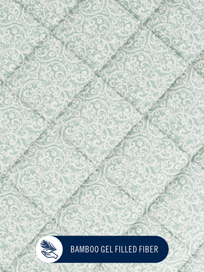 Super Fine 100% Egyptian Satin Cotton Comforter For All Weather <small> (ornamental-teal)</small>