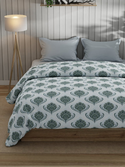 Super Fine 100% Egyptian Satin Cotton Comforter For All Weather <small> (ornamental-blue)</small>