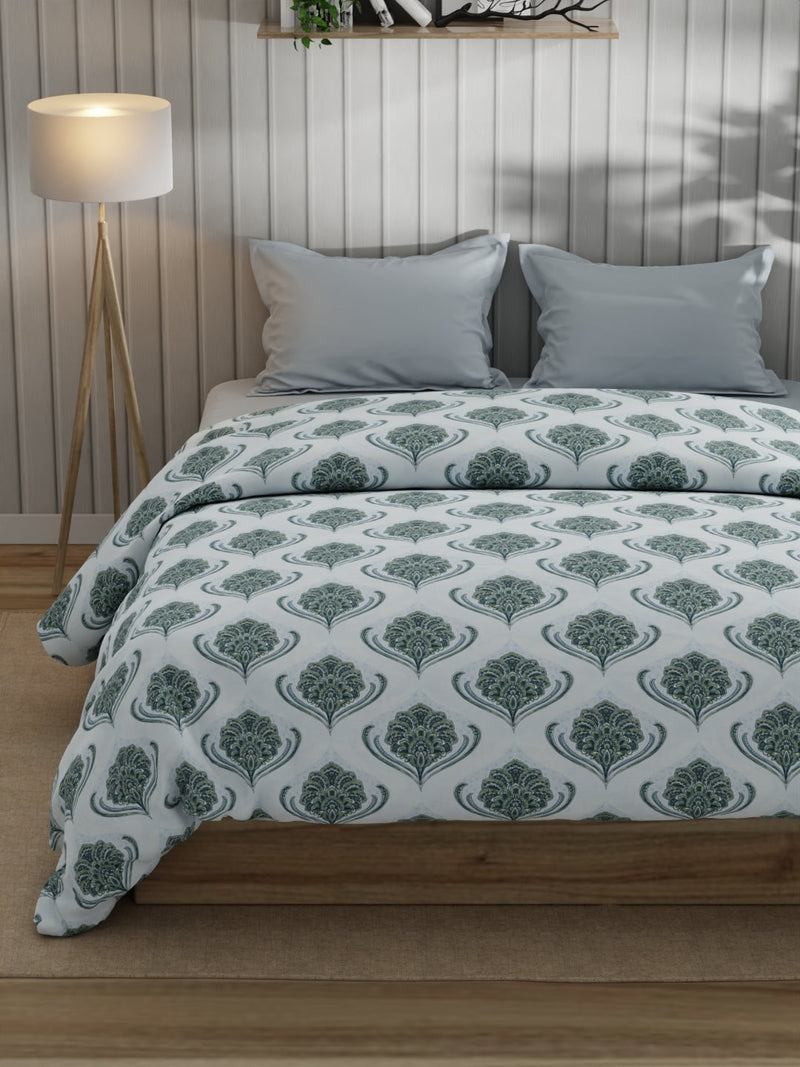 Super Fine 100% Egyptian Satin Cotton Comforter For All Weather <small> (ornamental-blue)</small>