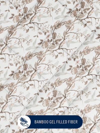 Super Fine 100% Egyptian Satin Cotton Comforter For All Weather <small> (floral-multi)</small>