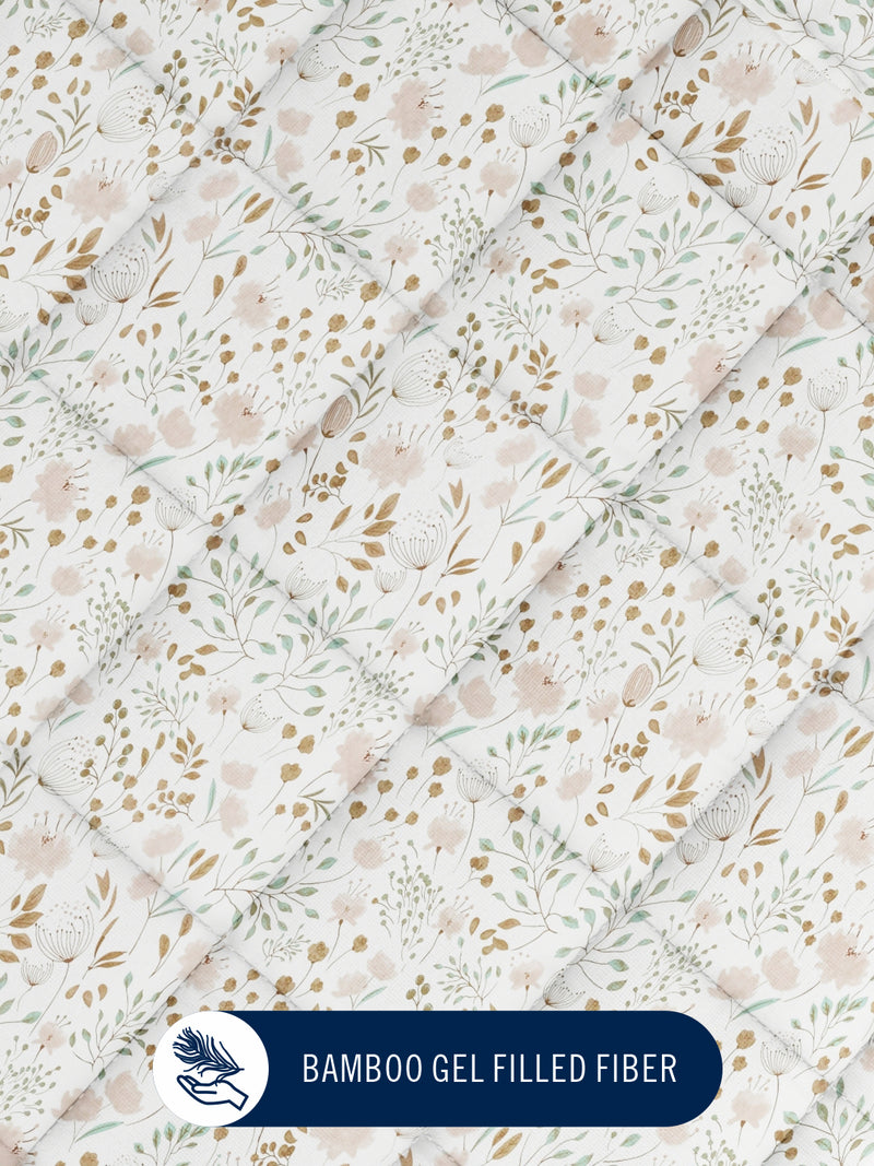 Super Fine 100% Egyptian Satin Cotton Comforter For All Weather <small> (floral-brown)</small>