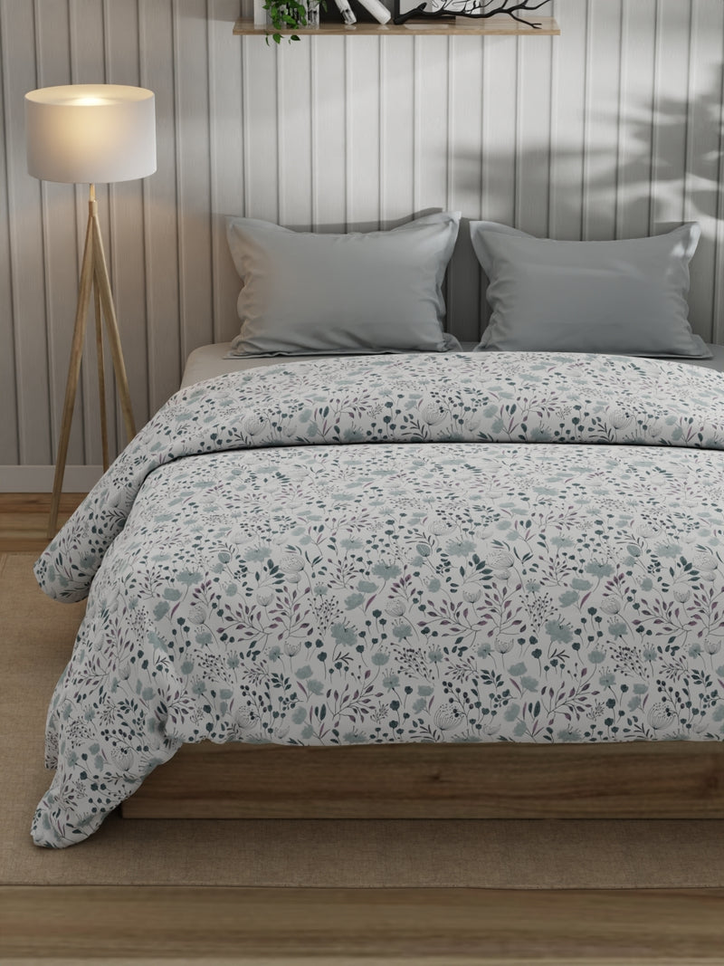 Super Fine 100% Egyptian Satin Cotton Comforter For All Weather <small> (floral-lavender)</small>