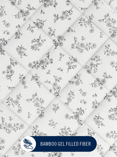 Super Fine 100% Egyptian Satin Cotton Comforter For All Weather <small> (floral-white)</small>