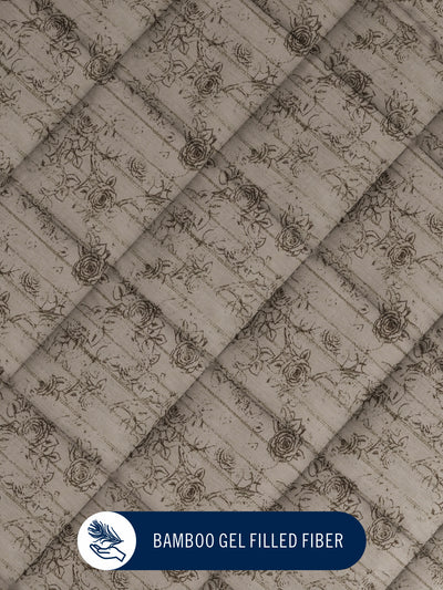 Super Fine 100% Egyptian Satin Cotton Comforter For All Weather <small> (floral-lt.grey)</small>