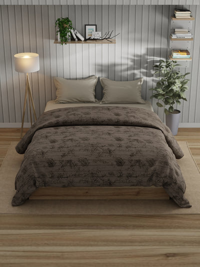Super Fine 100% Egyptian Satin Cotton Comforter For All Weather <small> (floral-lt.grey)</small>