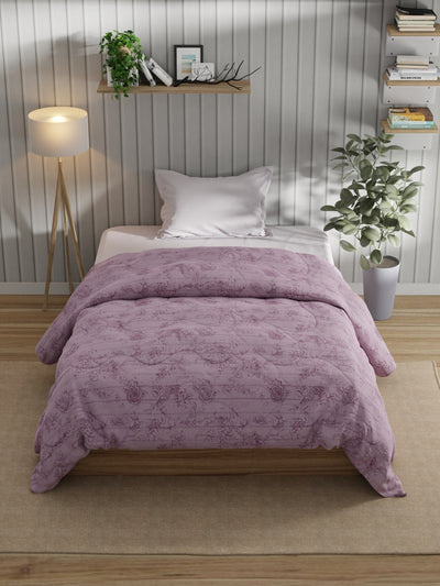 Super Fine 100% Egyptian Satin Cotton Comforter For All Weather <small> (floral-pink)</small>