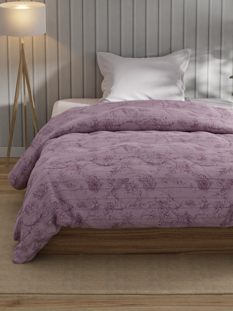 Super Fine 100% Egyptian Satin Cotton Comforter For All Weather <small> (floral-pink)</small>