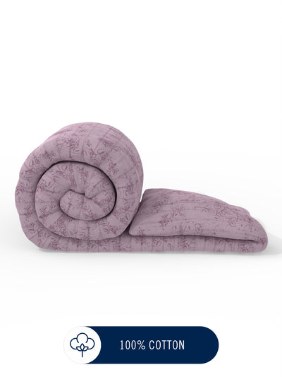 Super Fine 100% Egyptian Satin Cotton Comforter For All Weather <small> (floral-pink)</small>