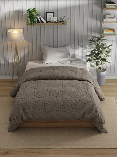 Super Fine 100% Egyptian Satin Cotton Comforter For All Weather <small> (geometric-khaki)</small>