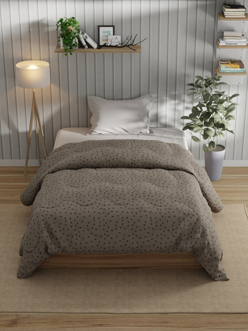 Super Fine 100% Egyptian Satin Cotton Comforter For All Weather <small> (geometric-khaki)</small>