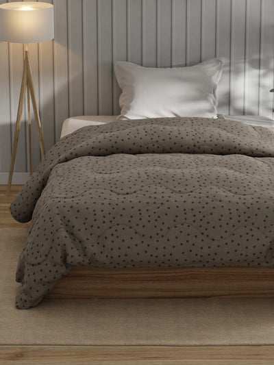 Super Fine 100% Egyptian Satin Cotton Comforter For All Weather <small> (geometric-khaki)</small>